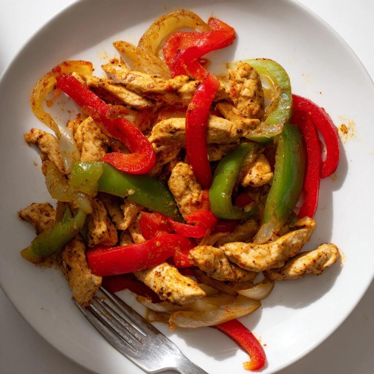 Sizzling Chicken Fajita Skillet, ready for tortillas: a quick and flavorful weeknight meal.