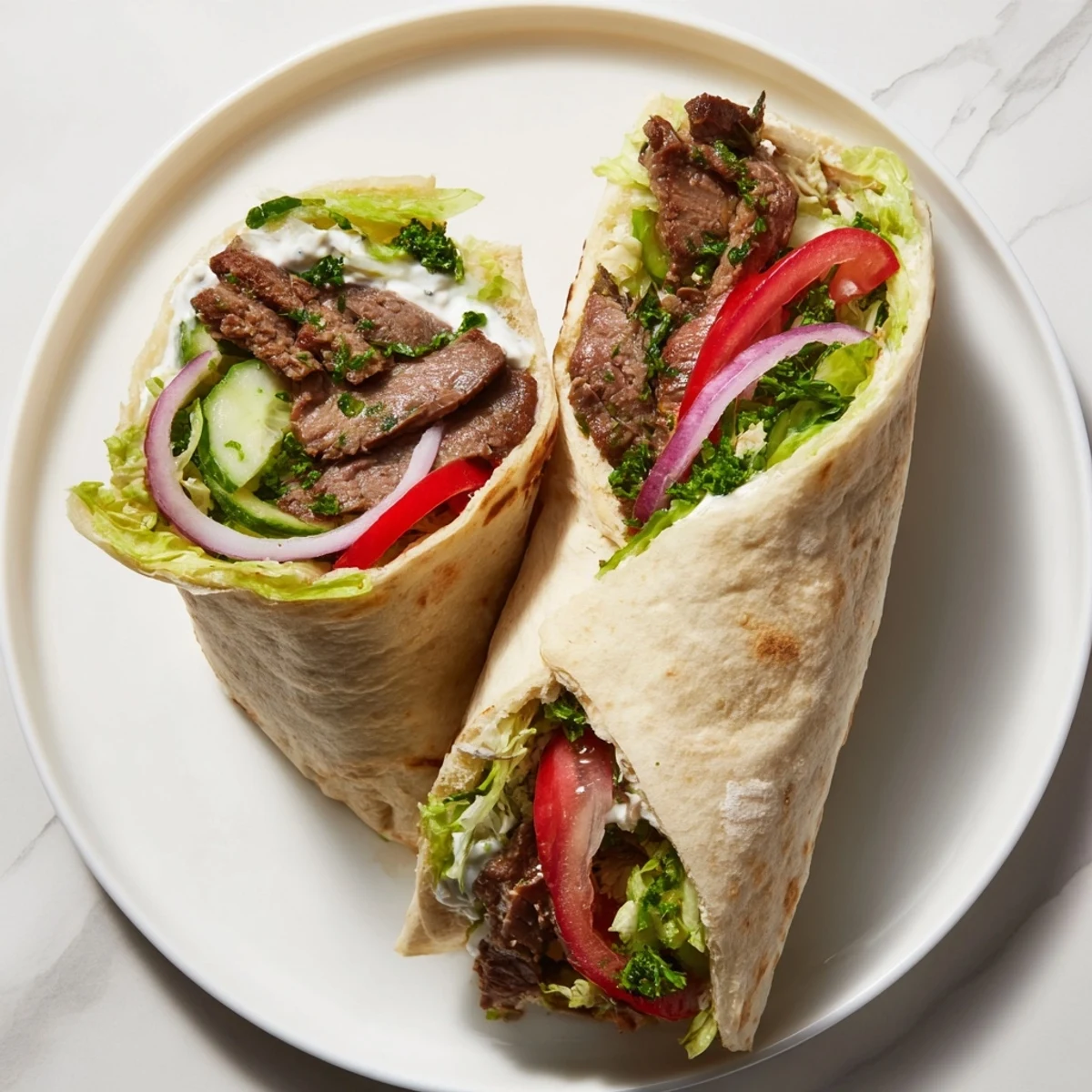 Beef Shawarma Wraps Creamy Yogurt