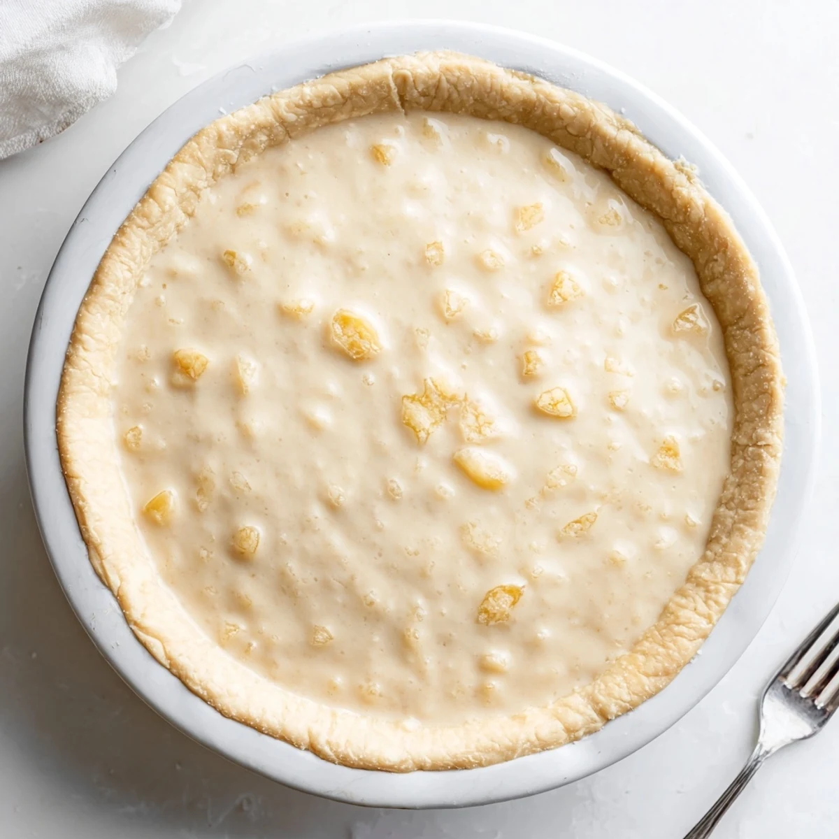A slice of creamy Water Pie, golden brown, served chilled and ready for a comforting bite.