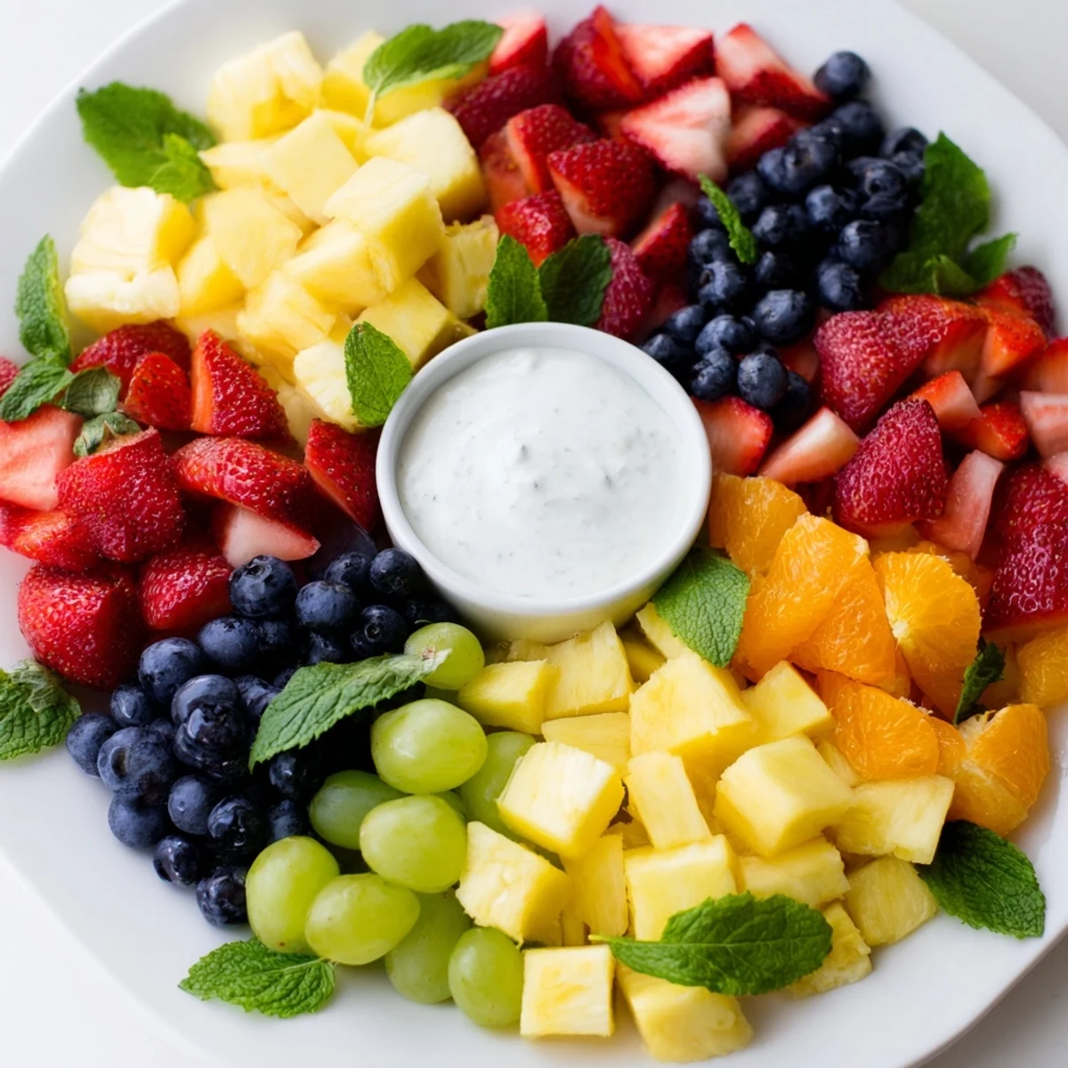 Beach Ball Fruit Platter bursting with colorful summer fruits, a vibrant centerpiece for any gathering.