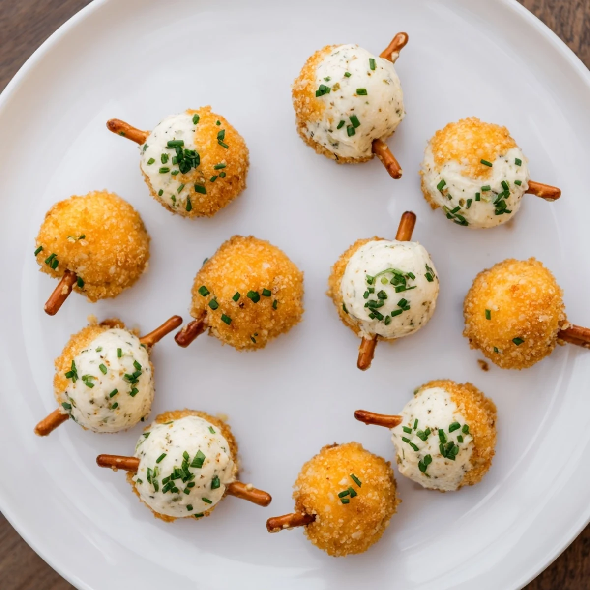 Delicious bite-sized acorn cheese balls, ready to serve, feature a mix of cheese and savory flavors.