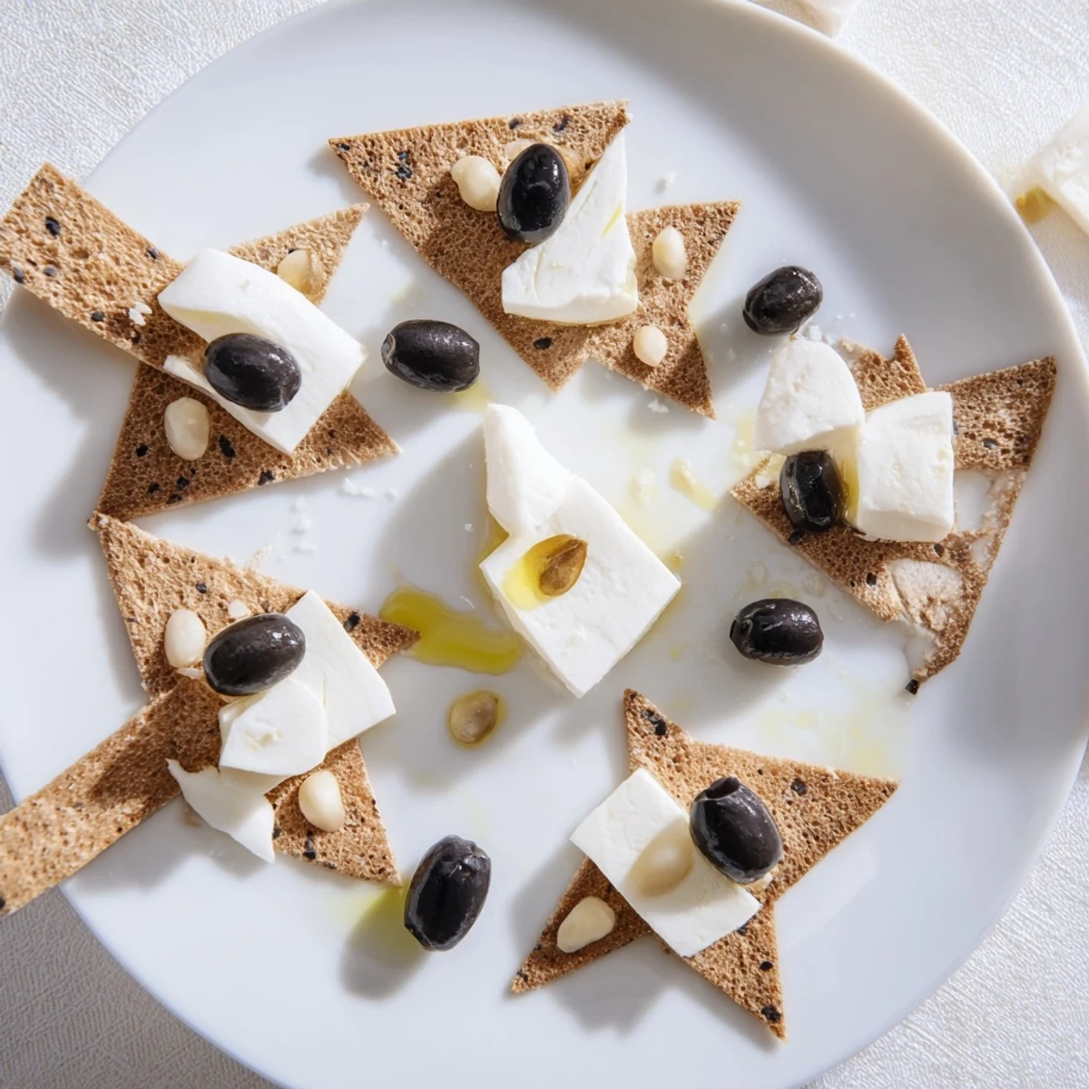 Appetizing Black and White Formal Affair, an elegant appetizer with contrasting olives and mozzarella.
