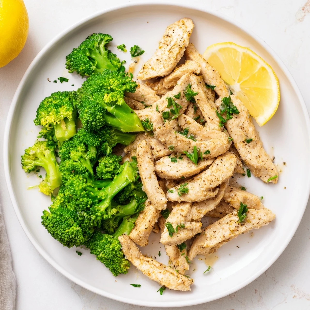 Tender Microwave-Steamed Chicken and Broccoli, glistening with olive oil and seasoned with paprika.