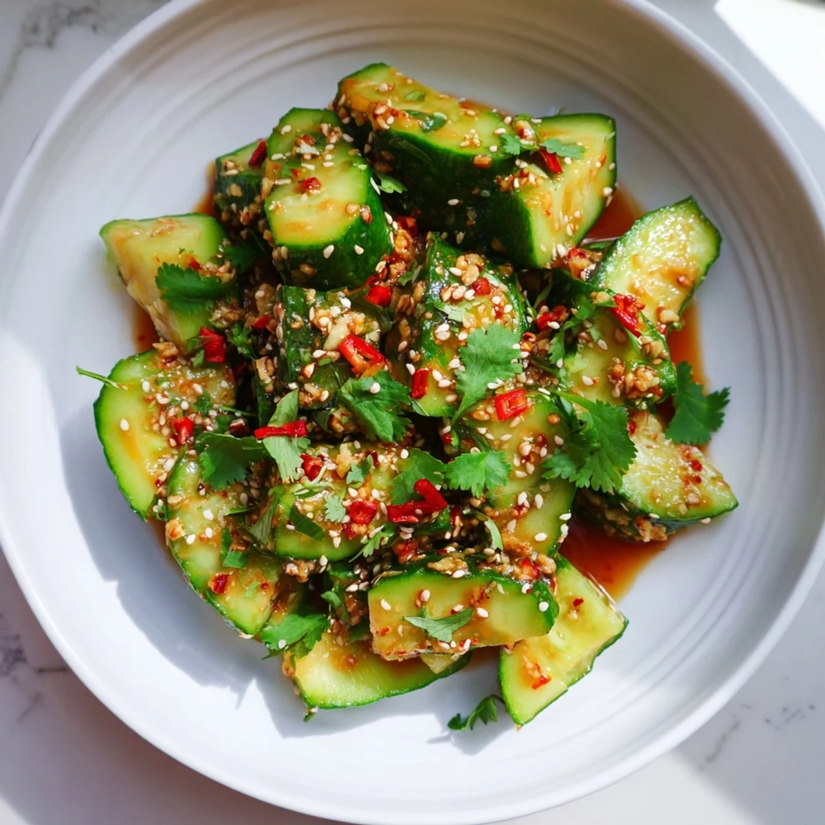 Chinese Spicy Smashed Cucumber
