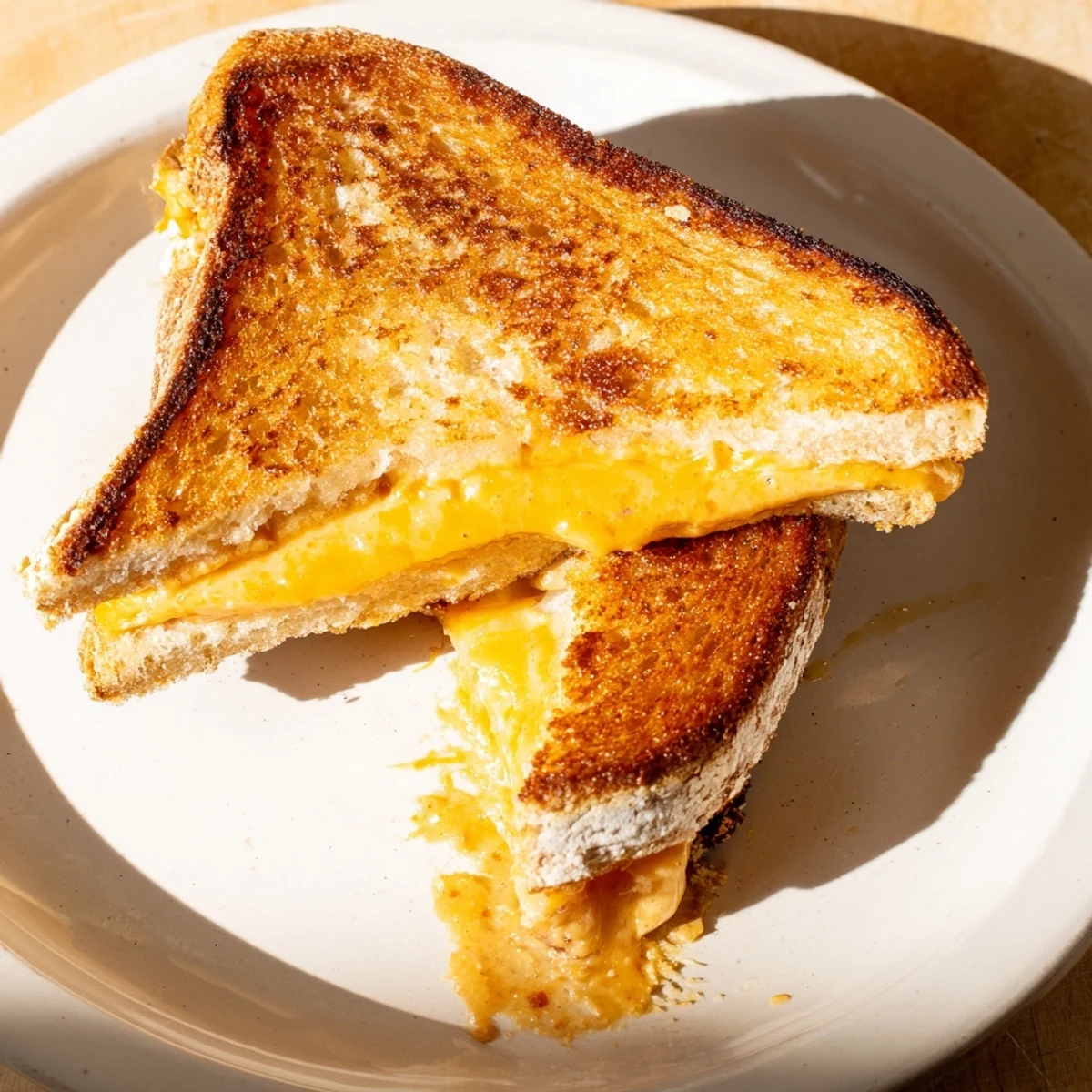 Golden, bubbling Honey Chipotle Butter Grilled Cheese: a spicy, sweet, and cheesy comfort food sandwich.