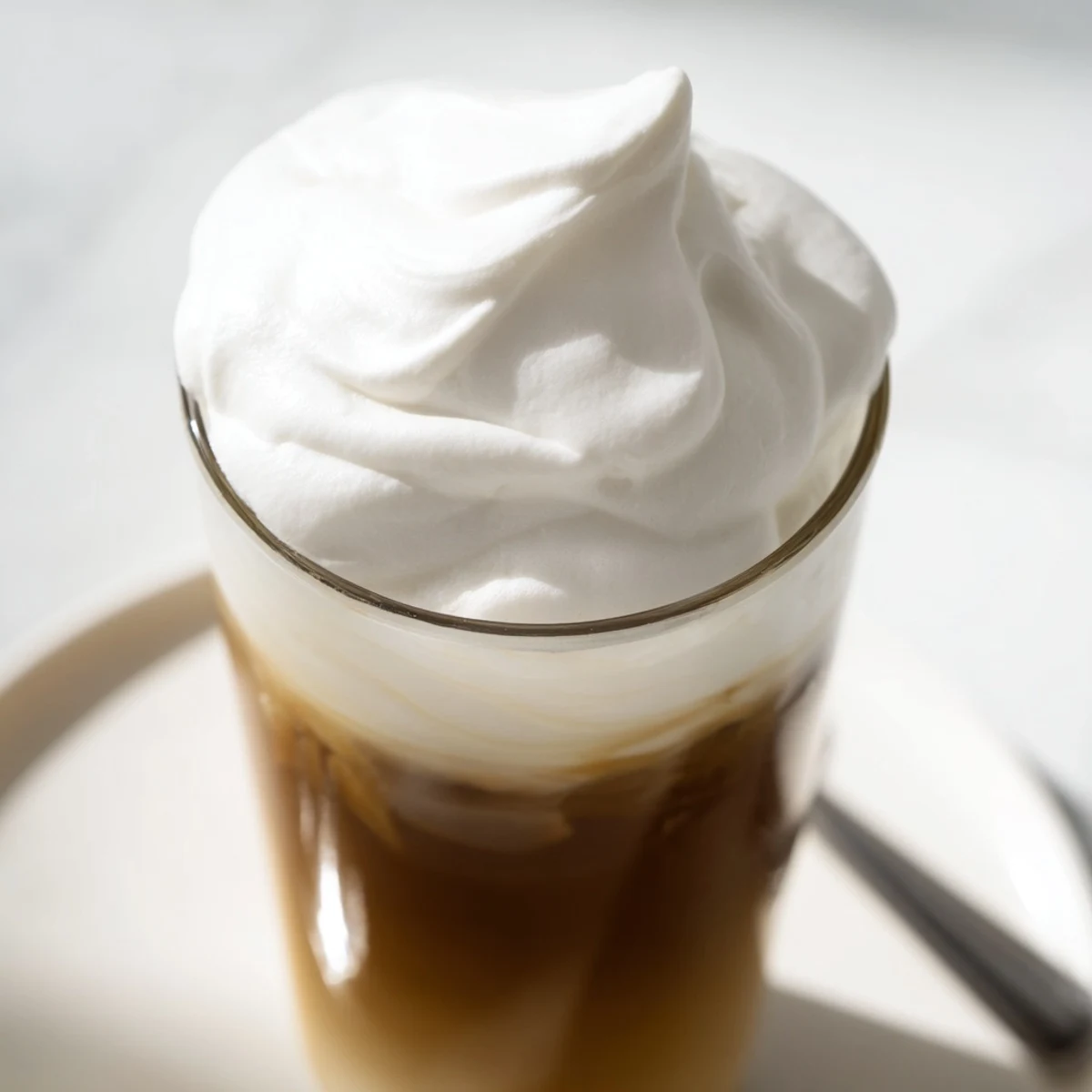 Fluffy Starbucks Cold Foam: a rich, vanilla-infused cloud, perfectly perched atop a chilled coffee drink.