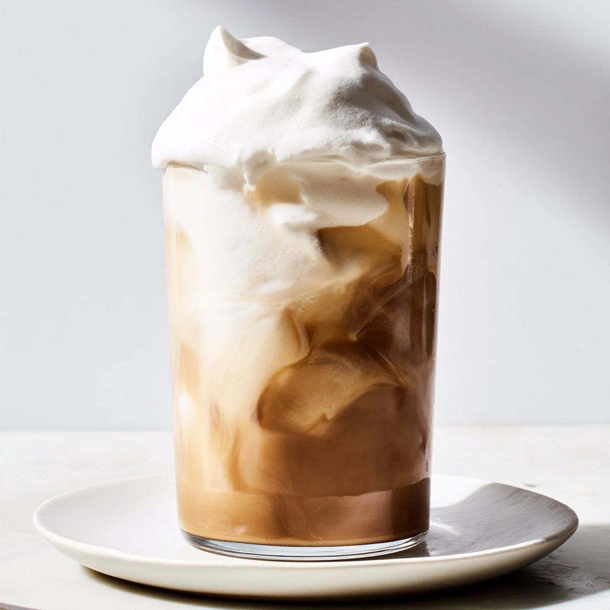 Swirly, creamy Starbucks Cold Foam, ready to be spooned over cold brew for a delightful treat, easily made.