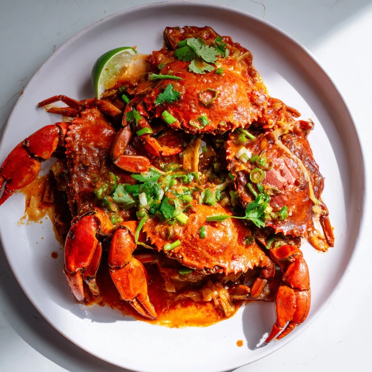 Singaporean chili crab dish
