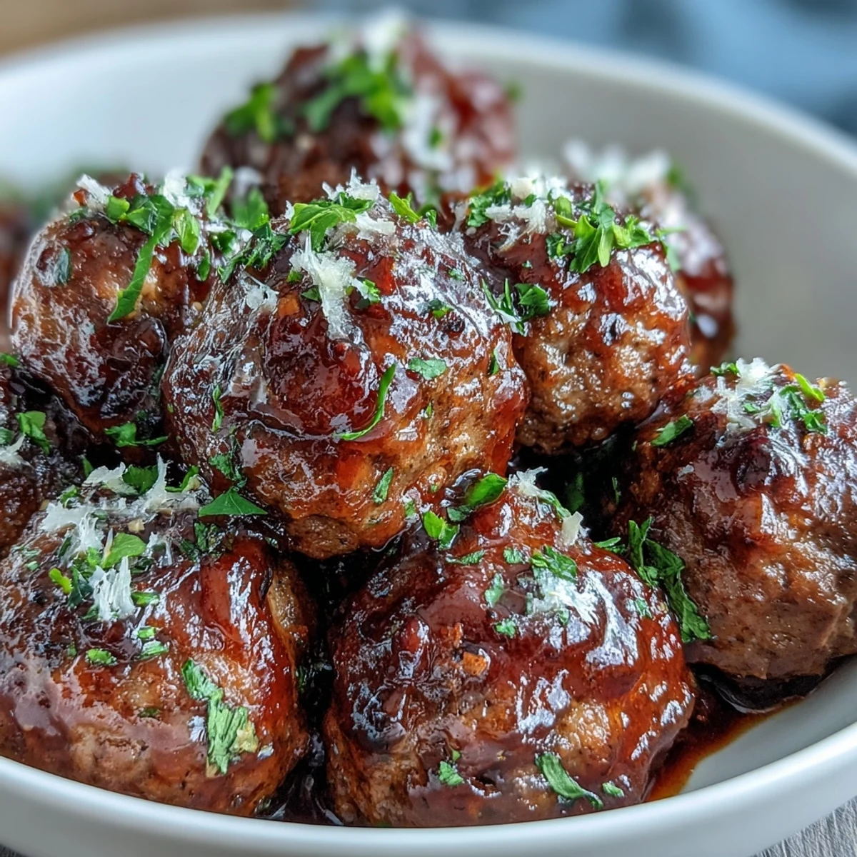 Slow Cooker Peach Glazed Meatballs glisten in a crock pot, simmering in a sweet and tangy orange glaze for a party appetizer.