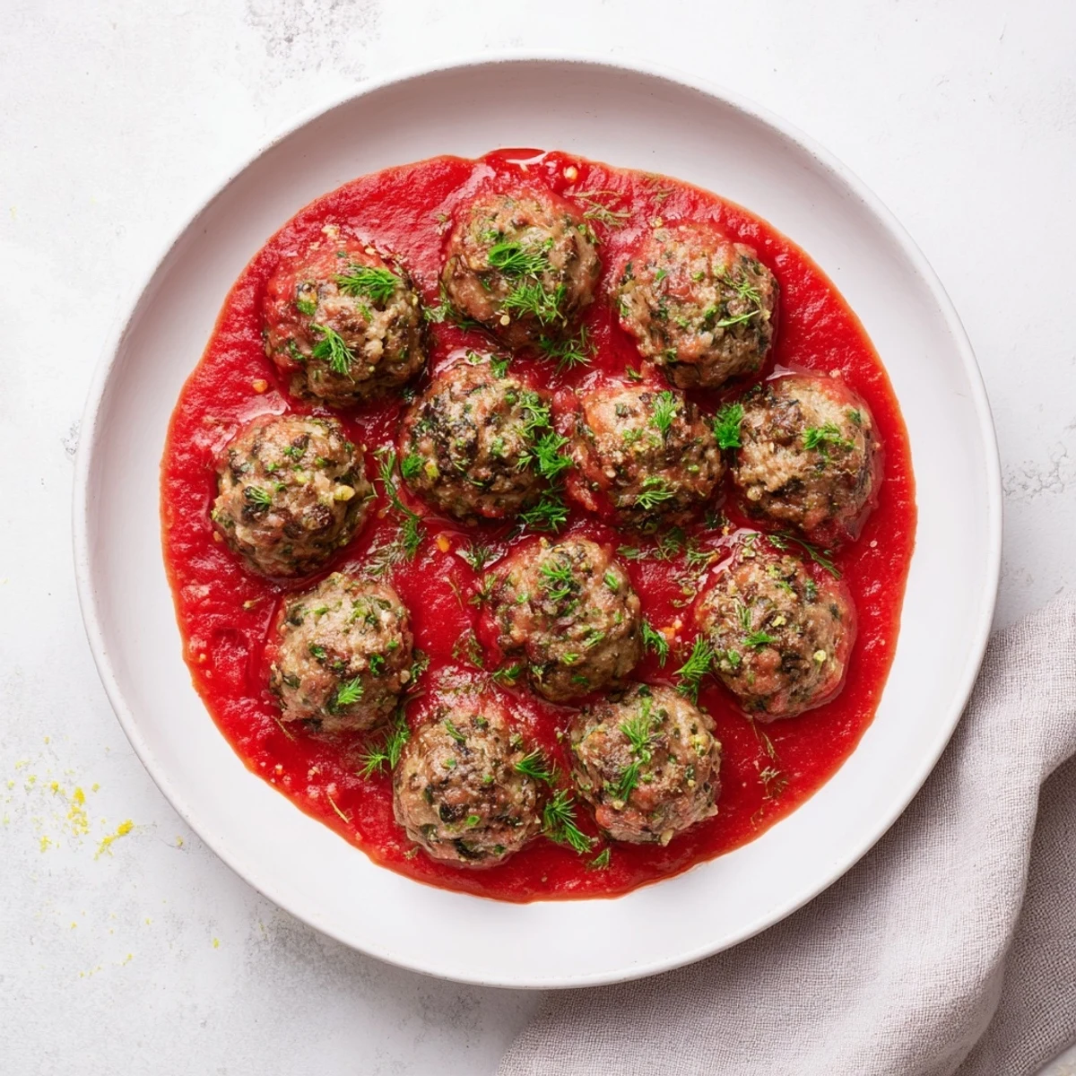 Warm, aromatic Instant Pot Greek meatballs glistens, covered in a bright lemon-feta sauce, perfect for a cozy dinner.