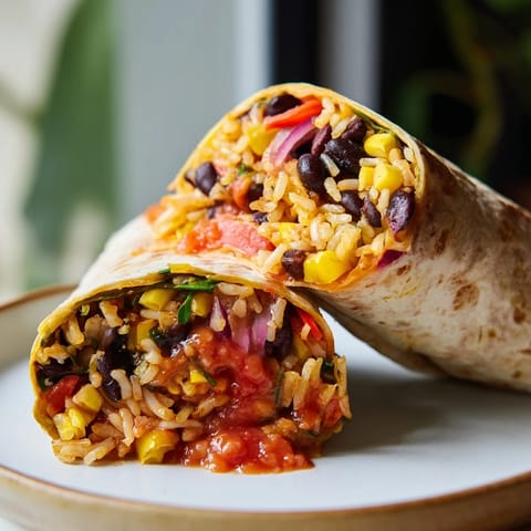 Close-up of a tightly wrapped freezer-friendly burrito, showing a delicious, hearty filling before freezing.