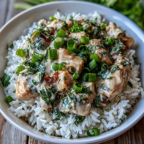 Golden-brown chicken simmering in rich coconut milk sauce with minced garlic and ginger. 