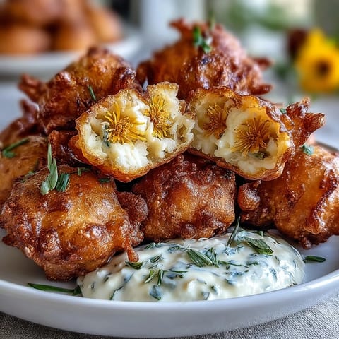 Crispy Dandelion Fritters Herb