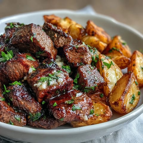 Garlic Butter Steak Bites Potatoes