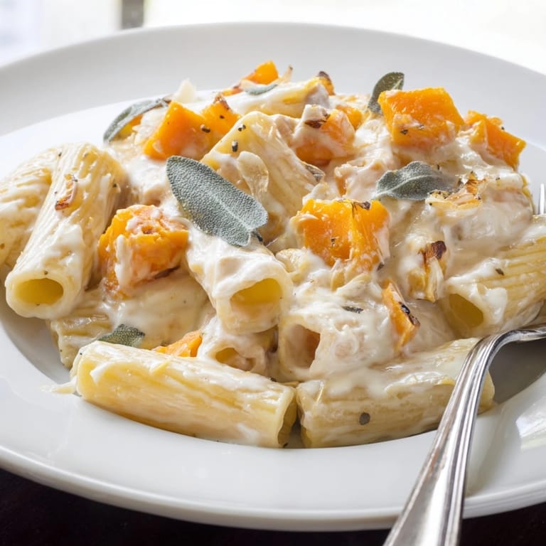 Making savory Butternut Squash &amp; Sage Pasta: see the ingredients for this simple dinner.