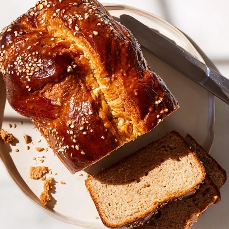 Sliced Maple Ginger Cinnamon Pretzel Loaf showcasing soft, fluffy texture and warm spices inviting breakfast delight.