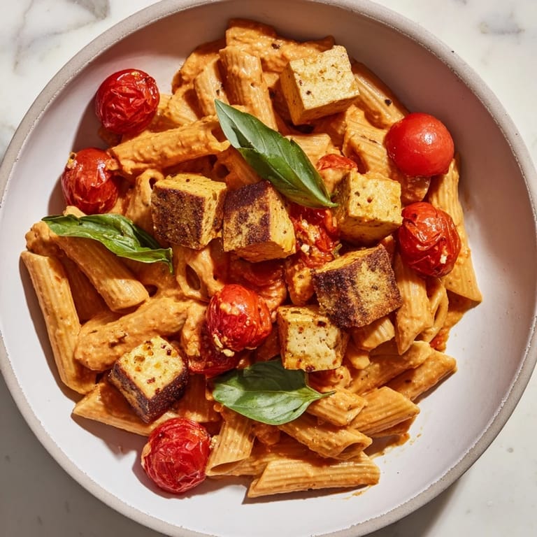 Vegan Baked Tofu Feta Pasta