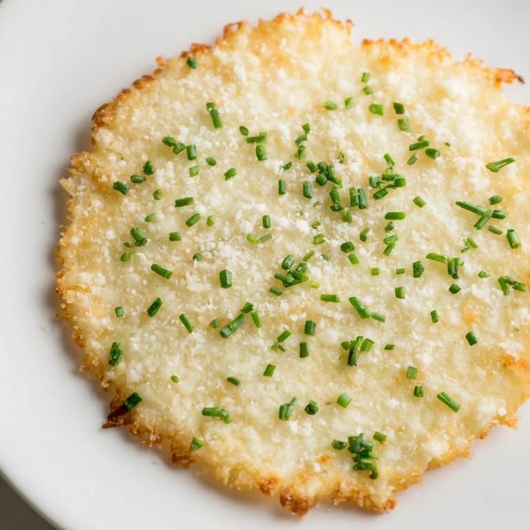 Close-up of baked golden Crispy Cottage Cheese Chips, with hints of garlic and savory spices, ready to eat.