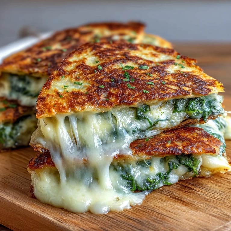 Golden shamrock-shaped tortillas stuffed with fresh spinach and sharp cheddar, served hot with tangy sour cream for dipping.