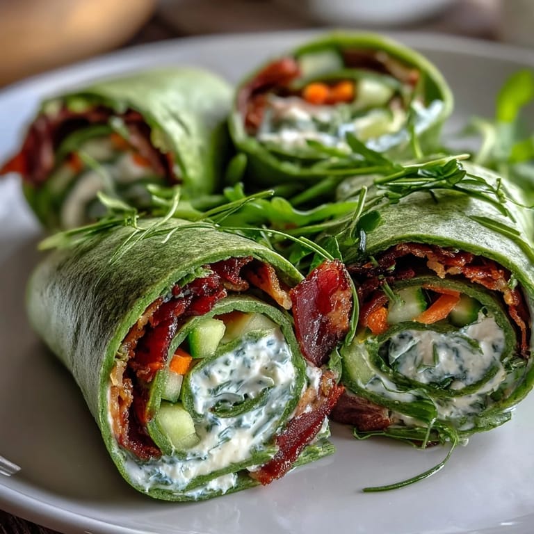 Vibrant spinach tortilla pinwheels filled with herb cream cheese, crunchy carrots, and bell peppers—easy, healthy snack for any occasion.  